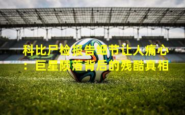 科比尸检报告细节让人痛心:巨星陨落背后的残酷真相